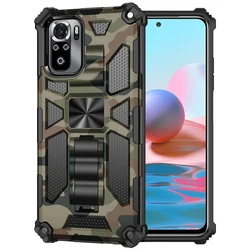 Camouflage Protective Grade Rugged Phone Case with Bracket - Redmi note 11 pro 5G (Army green)