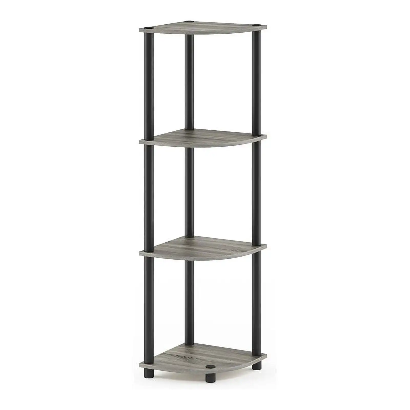 

Furinno Turn-N-Tube 4-Tier Corner Display Rack Multipurpose Shelving Unit, French Oak Grey/Black