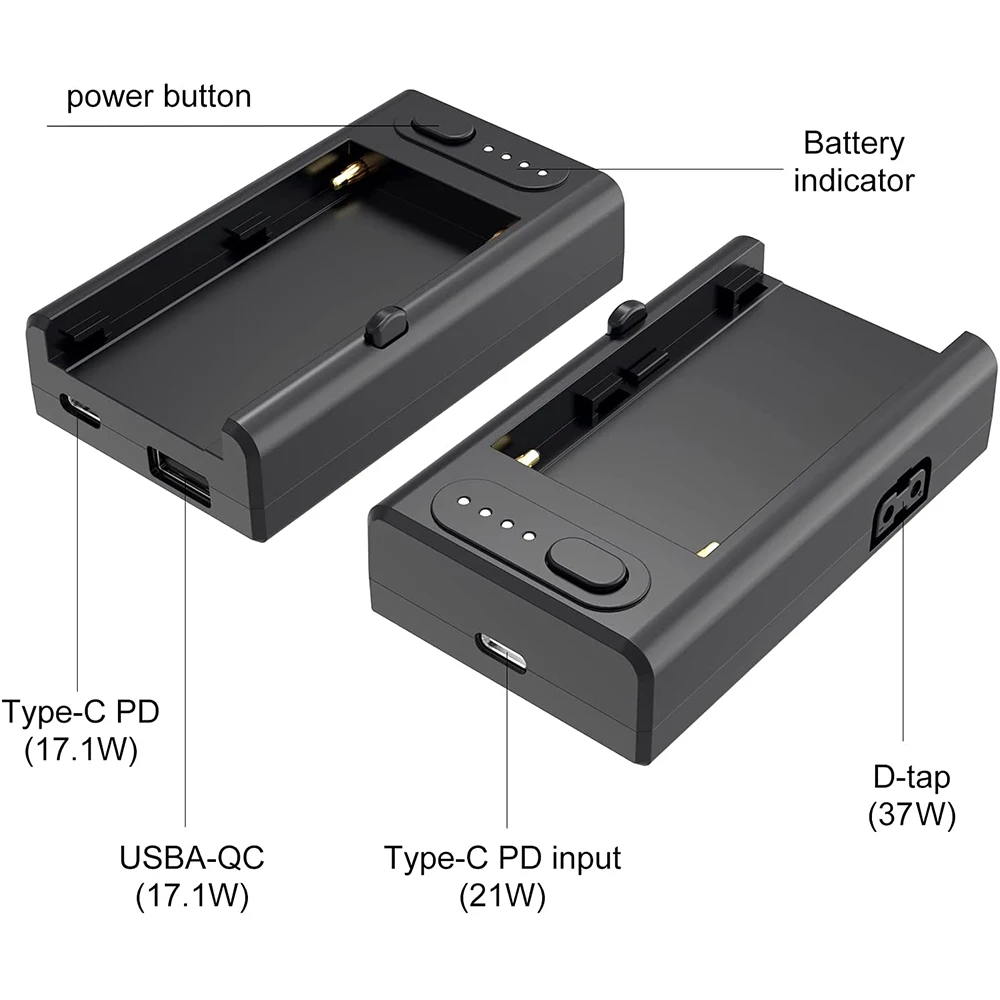 ZGCINE NP-F Battery Charger Multifunctional of PD NPF Fast Charge with Type-C In