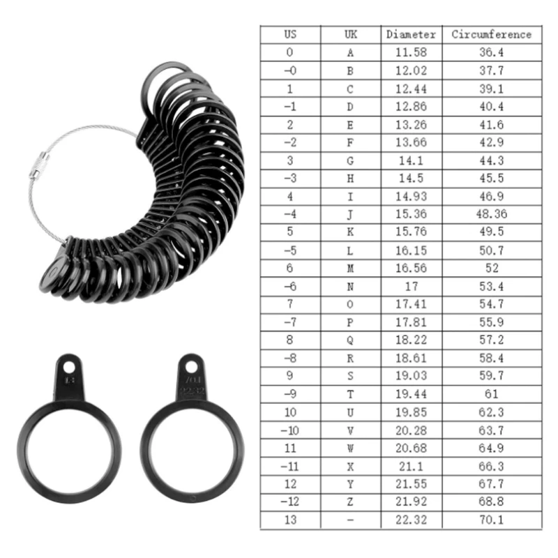 

Durable Finger Ring Sizer Jewelry Making Measurement Mandrel Standard Size Tools