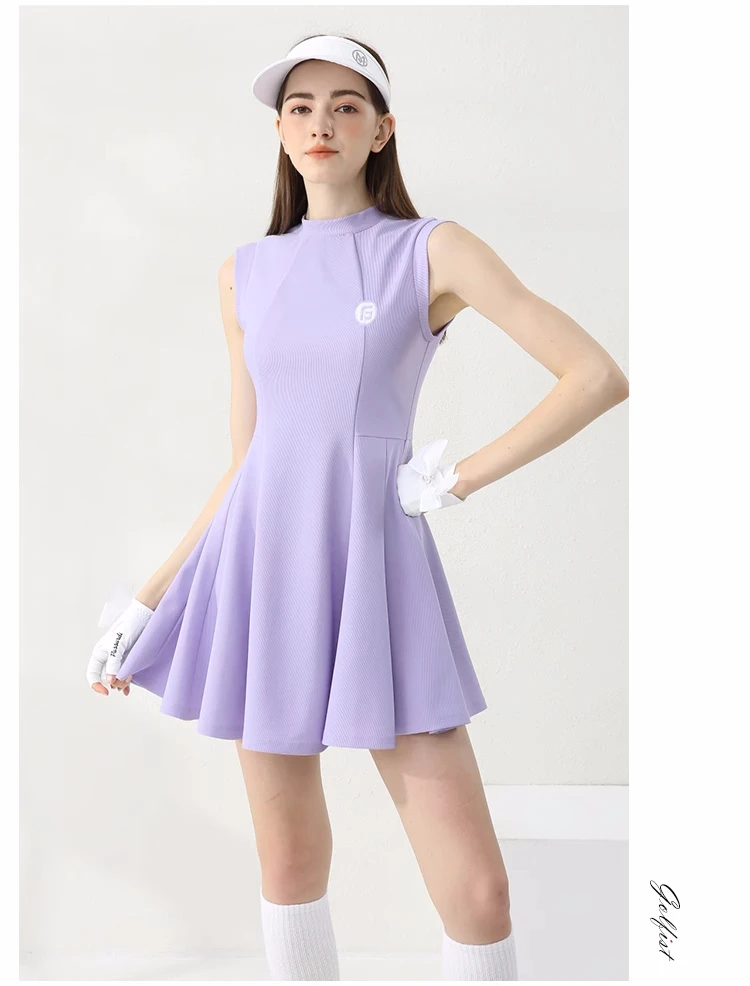 Autumn golf women's tennis dress suit with short skirt and short sleeves Han version tailored fit women's golf clothing
