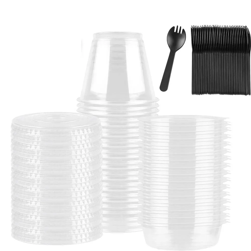 9 oz Clear Plastic Yogurt Parfait Cups with Lids Disposable To Go Cereal Cups for Breakfast Snack Fruit, Veggies and Dips