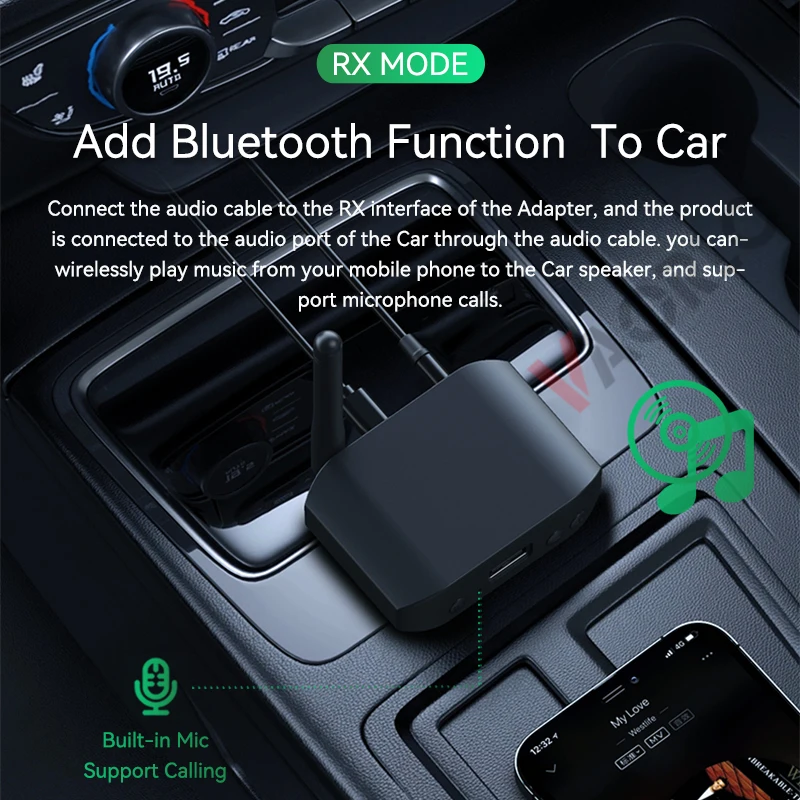Bluetooth Adapter 3 IN 1 Bluetooth 5.3 Audio Transmitter Receiver USB U-Disk Play 3.5mm AUX Stereo Music Wireless Adapter For Car PC TV Speaker