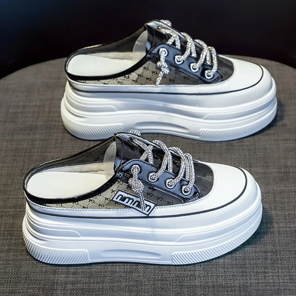 Women Slippers Female Shoes Loafers Slippers Women Summer Luxury Slides Med Cover Toe Lady Platform Designer Girl Flat Cross-tie