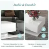 Modern Coffee Table with Tempered Glass,Small Coffee Table with High-Gloss UV Surface,2-Tier Living Room Center Table 4