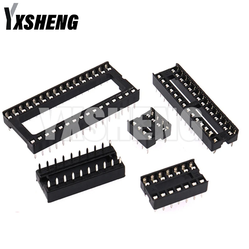 IC Sockets 10PCS 2.54mm Connector 8 14 16 18 20 24 28 40 Pin DIP Socket Chips Base DIP6 DIP8 DIP14 DIP16 DIP18 DIP20 DIP28 DIP40