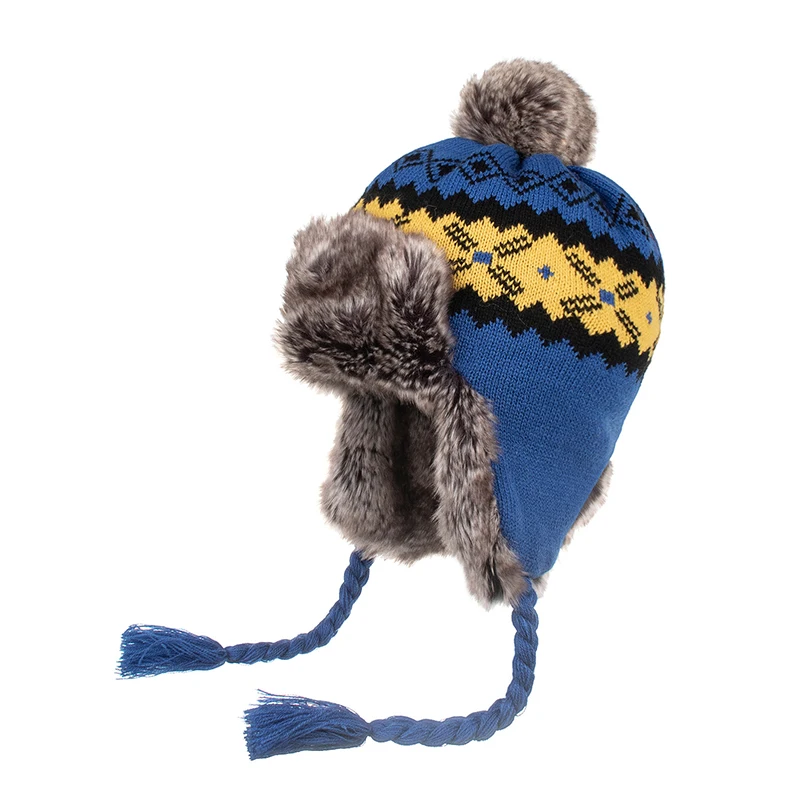 Nieuwe Winter Bomber Vrouwen Mannen Warme Sneeuwmuts Bont Pompom Winddicht Breien Oorklep Trapper Meisje Unisex Cap Bonnet Gift_voghion.com