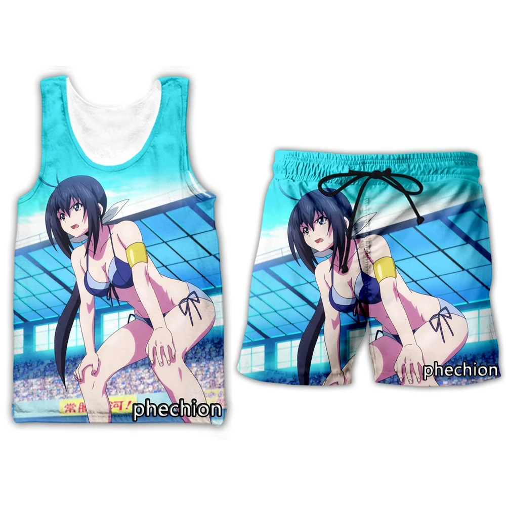 

phechion New Men/Women Anime Keijo 3D Printed Clothing Summer Fashion Streetwear Vest Men Loose Sporting Shorts T07