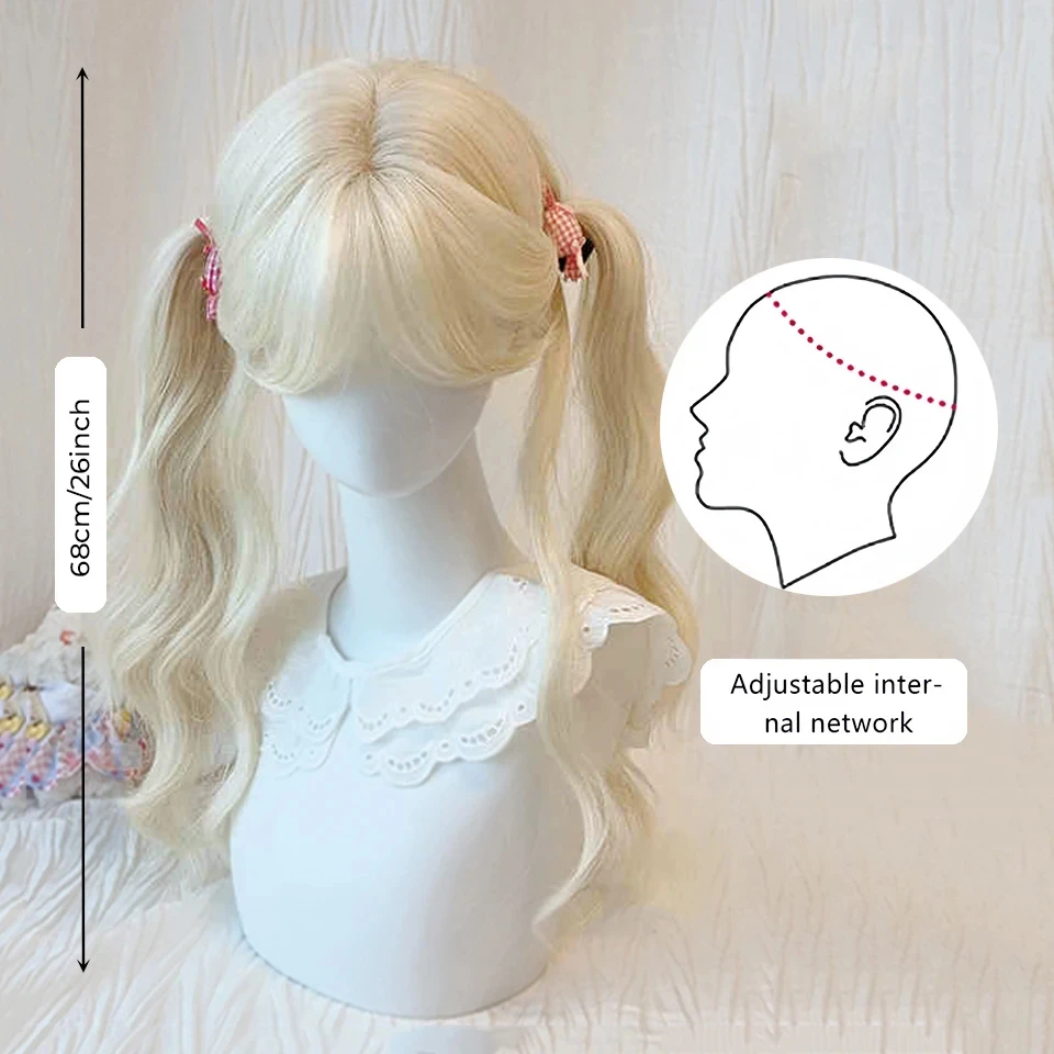 Blond Synthetic Hair Wig for Women Daily Party