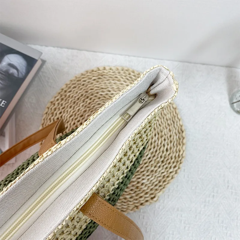 New Eco-friendly Straw Bag Women's Versatile Shoulder Bag Mommy Bag Fashion Beach Bag Twitter Bag Women's Handbags Tote Bags