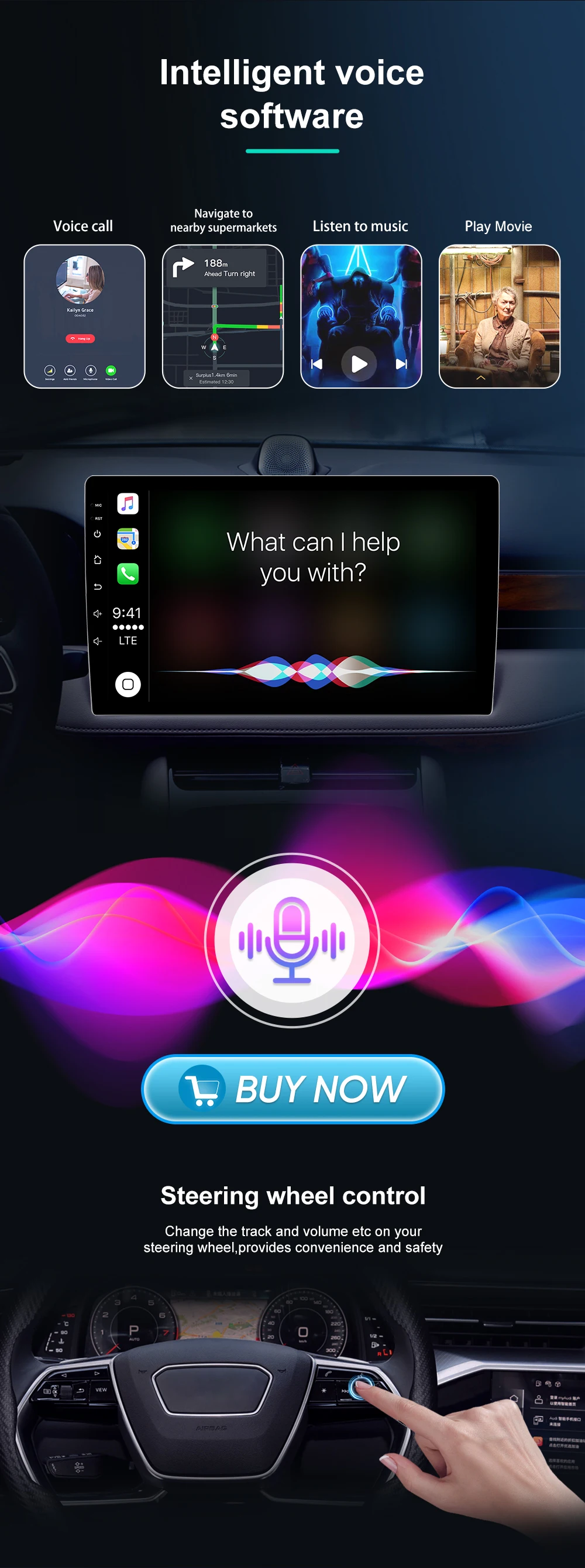 Android Car For Peugeot 2008 208 2012 - 2018 Multimedia Player Navigation GPS Carplay QLED Touch Screen Auto Stereo WIFI No 2din