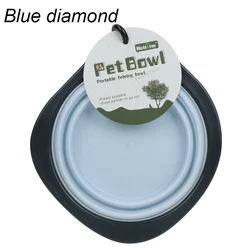 Collapsible Silicone Pet Food and Water Bowl with Carabiner (WHITE)