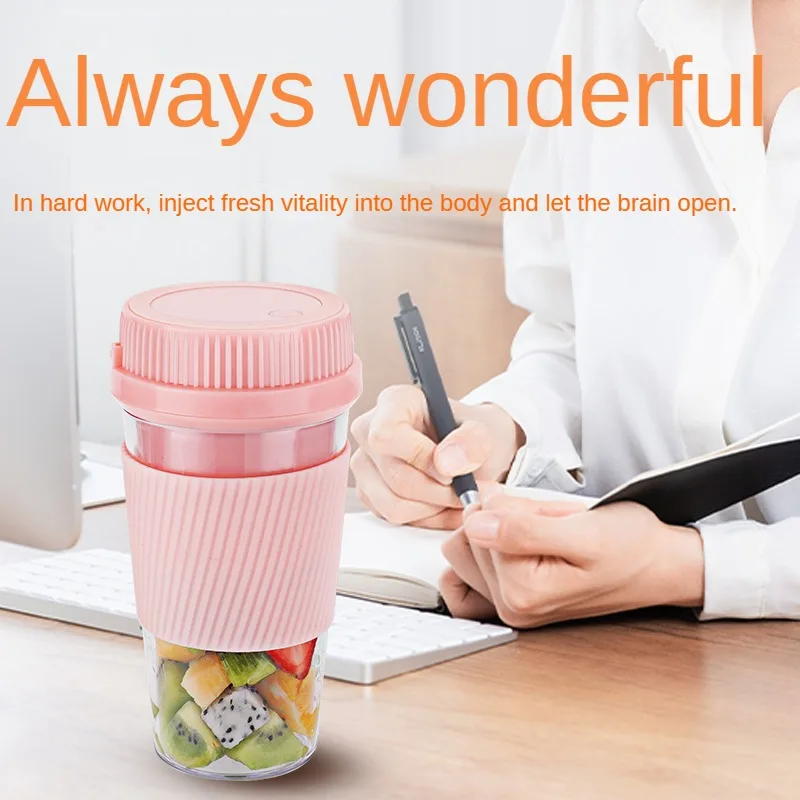 Wireless rechargeable bottle blender via USB, 10 small electric blades, fresh fruit juice, portable blender.