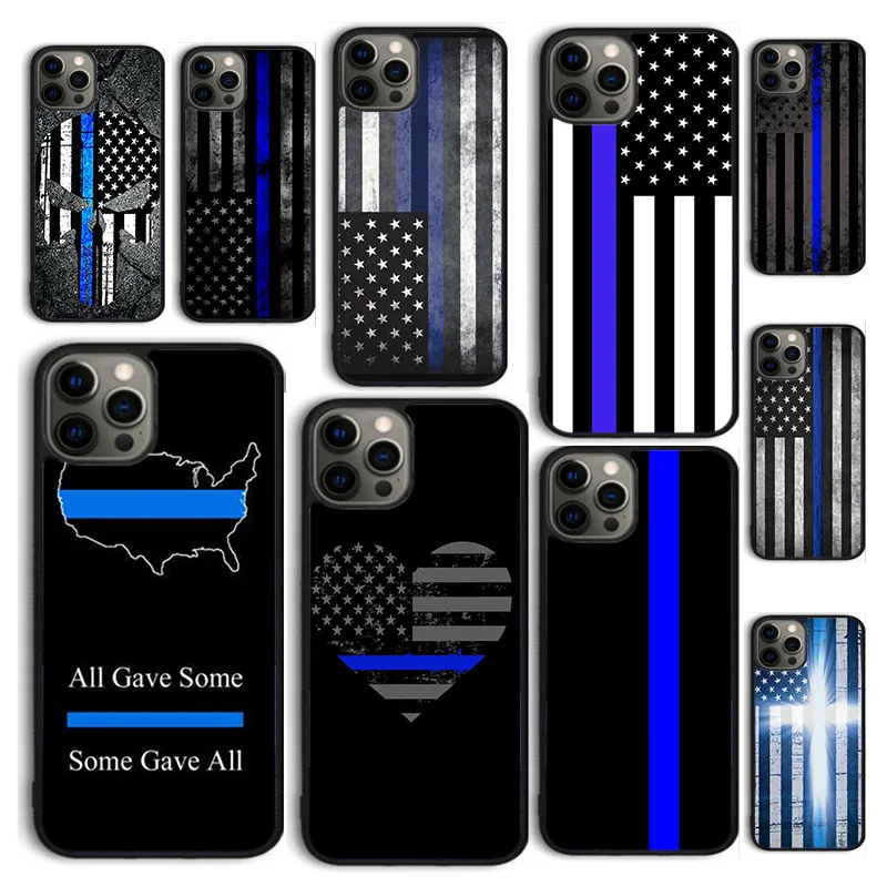 Custodia Per Telefono Autumu Thin Blue Line Per Iphone 15 12 Mini X Xs Xr 11 13 14 Pro Max Se 2020 Apple 6S 7 8 Plus Coque