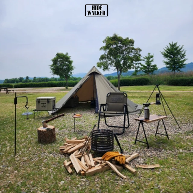 안전한 캠핑을 위한 방염 피라미드 텐트