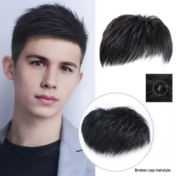 Gray Men Synthetic Wig Natural Looking Daily Fake Hair For Male Short  Straight Black Wigs Costume Party Heat Resistant 1