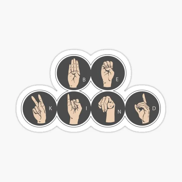 

Asl Be Kind 5 шт. автомобильные наклейки для мотоцикла комнаты дома автомобиля окна детские бутылки для воды художественный фон милый фотографический принт