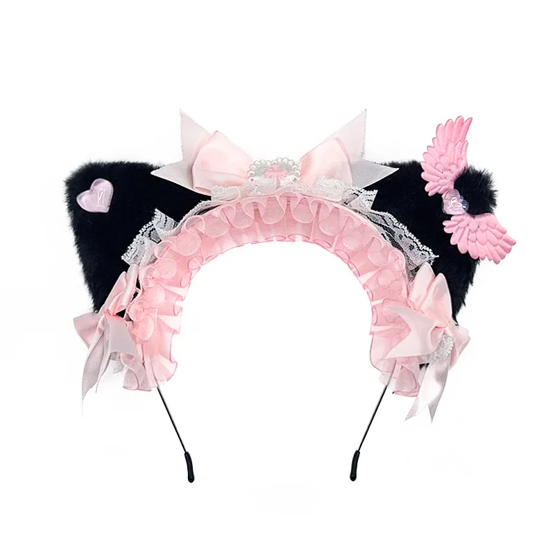 Damen Haarbänder Subkultur Dark Gothic KC Haar tragen Lolita süße Kawaii süße modische Schleife Knoten Anime Haarschmuck Mädchen – Detail 5