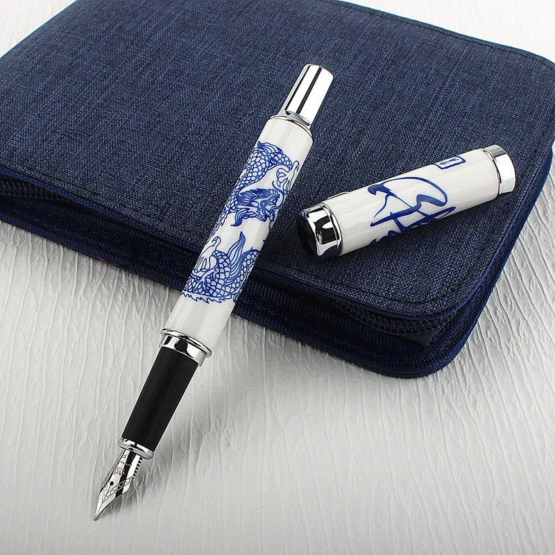 Jinhao 950 Ceramics Silver Clip Metal Fountain Pen Nib Steel