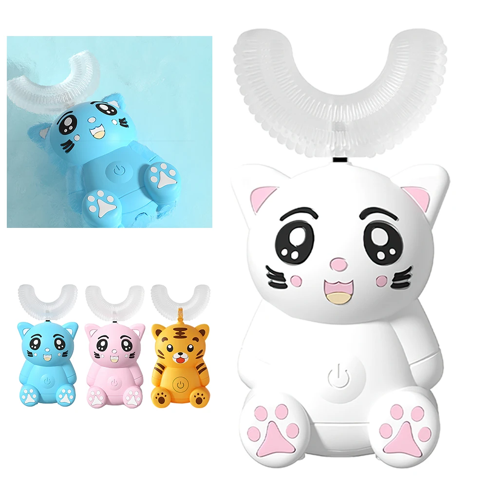 

Sonic Children Electric Toothbrush Kids U-shaped 360 Degrees Silica gel USB Charging Ultrasonic Toothbrush Kids Smart Toothbrush
