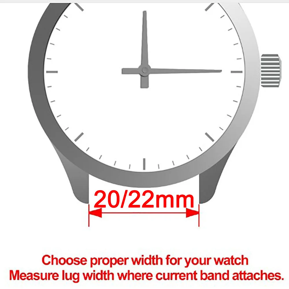 Breathable Striped Grid Watch Strap - 20/22mm Adjustable Bracelet Band