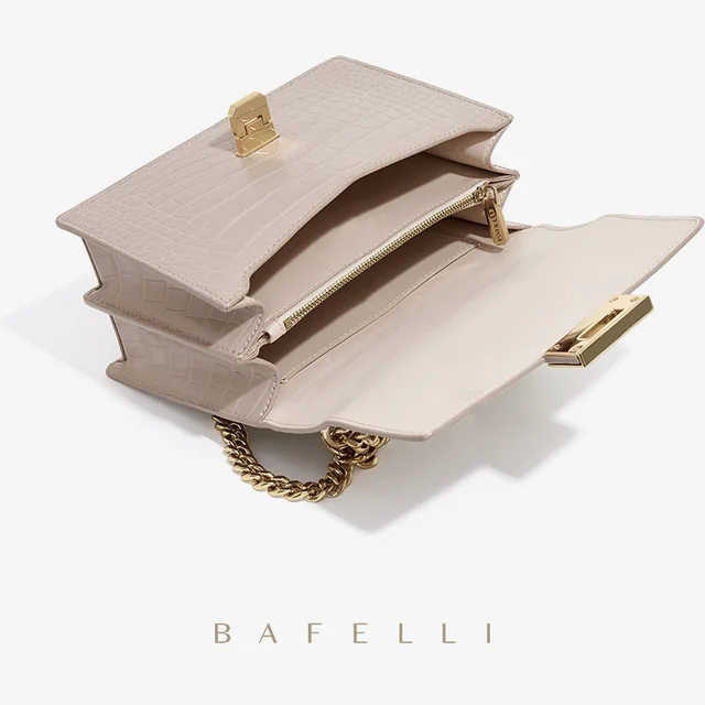 BAFELLI DESIGNER 2021 NEW SHOULDER MESSENGER HANDBAGS CHAIN SMALL FASHION BAGUETTE BAG FEMALE WOMEN'S LEATHER FLAP CLASSIC 6