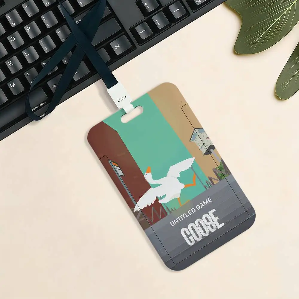 Untitled Goose Game Kartenhalter, Kartenetui, Bus-, U-Bahn-, Arbeitsausweis-, Studenten-Lanyard, Halsbänder, Ausweishalter – Detail 7