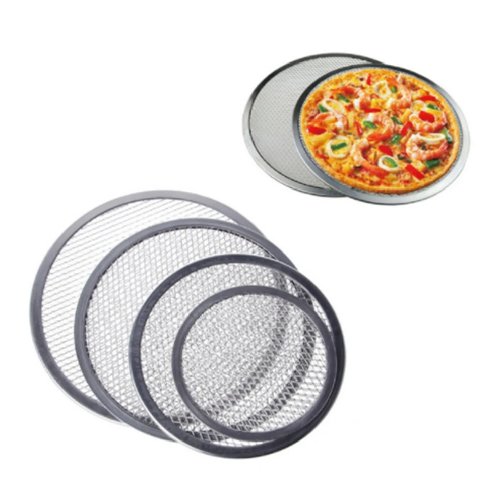 Pizza Pan Aluminum Thicken Non-stick Net Round Mesh Bake Tray Kitchen Tool Bakeware |