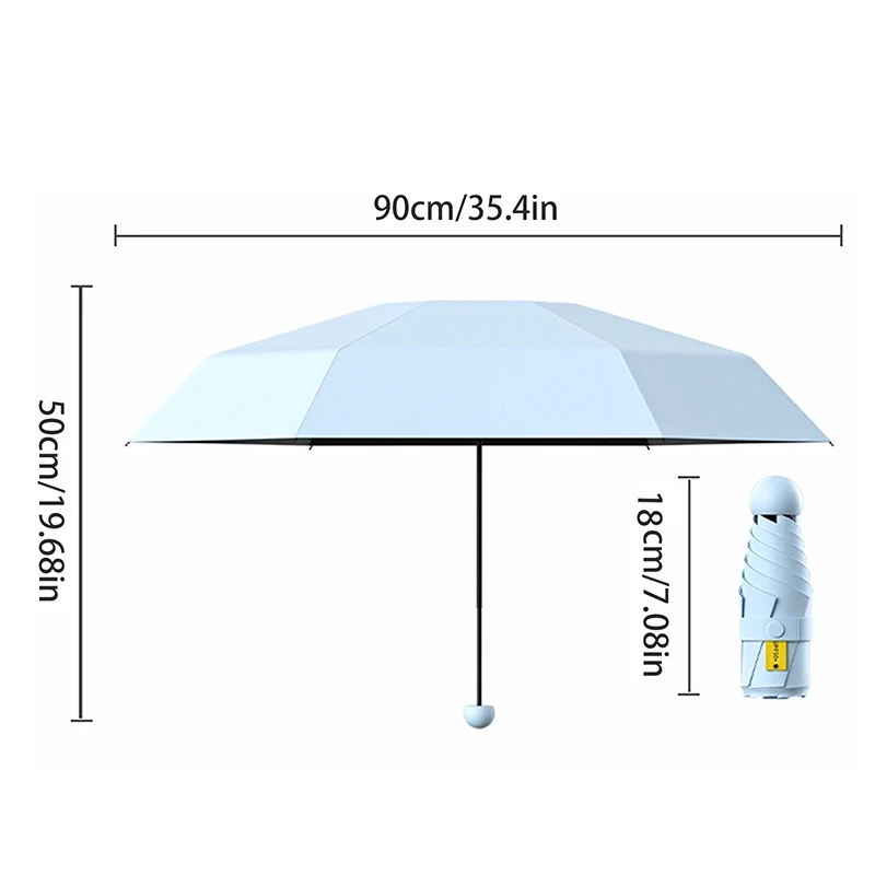Ultra-Lightweight Compact Travel Umbrella with UV Protection and Sunshade Capsule Design