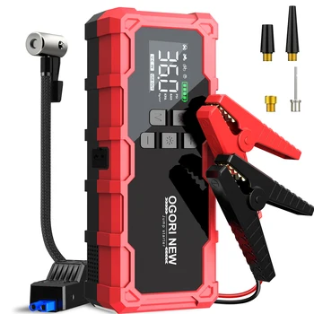 Avviatore di emergenza con compressore d'aria 150PSI, booster batteria per auto portatile 7000/8000A (tutti i gas/16 litri diesel)