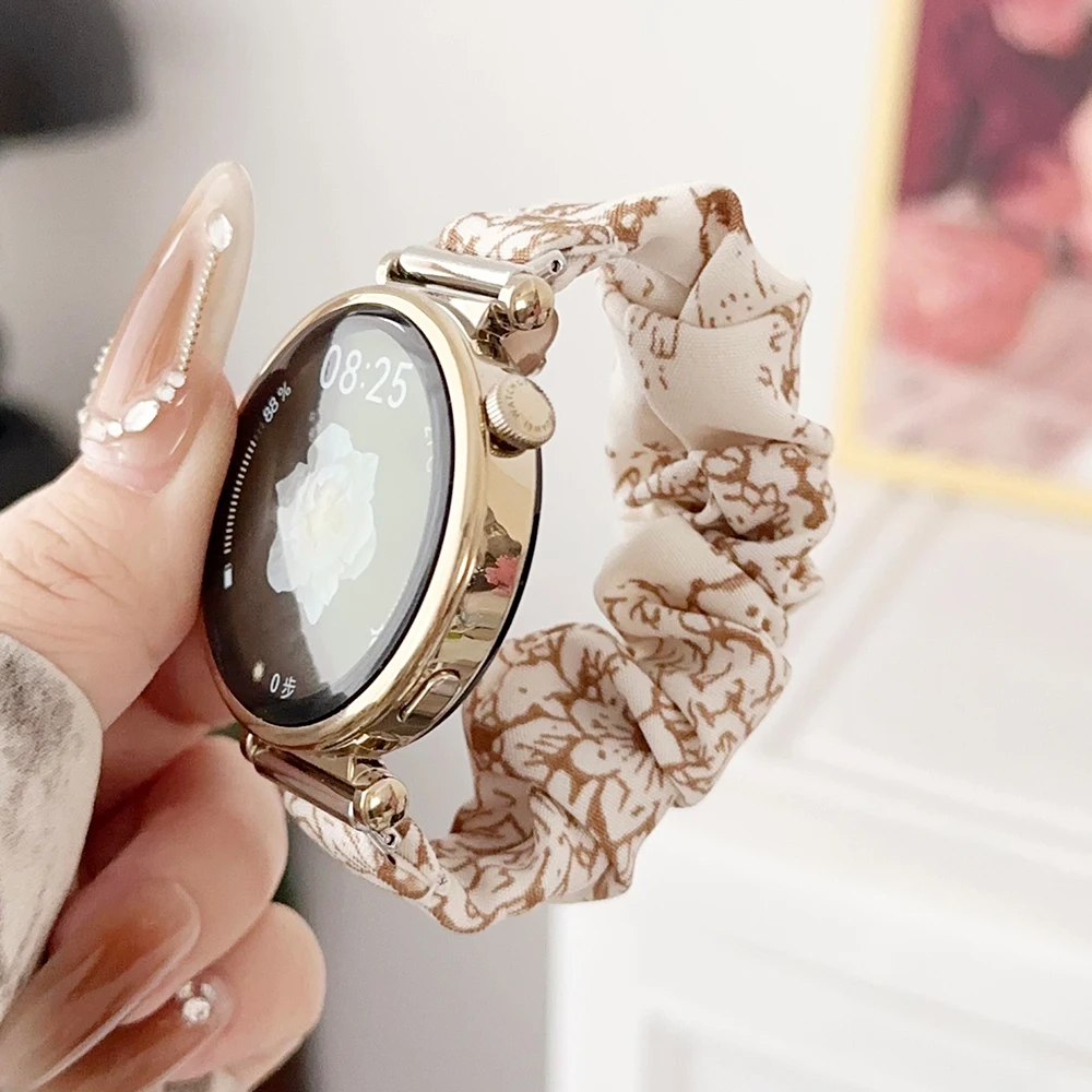 Elegant 18mm Dressy Printed Fabric Watch Band Bracelet