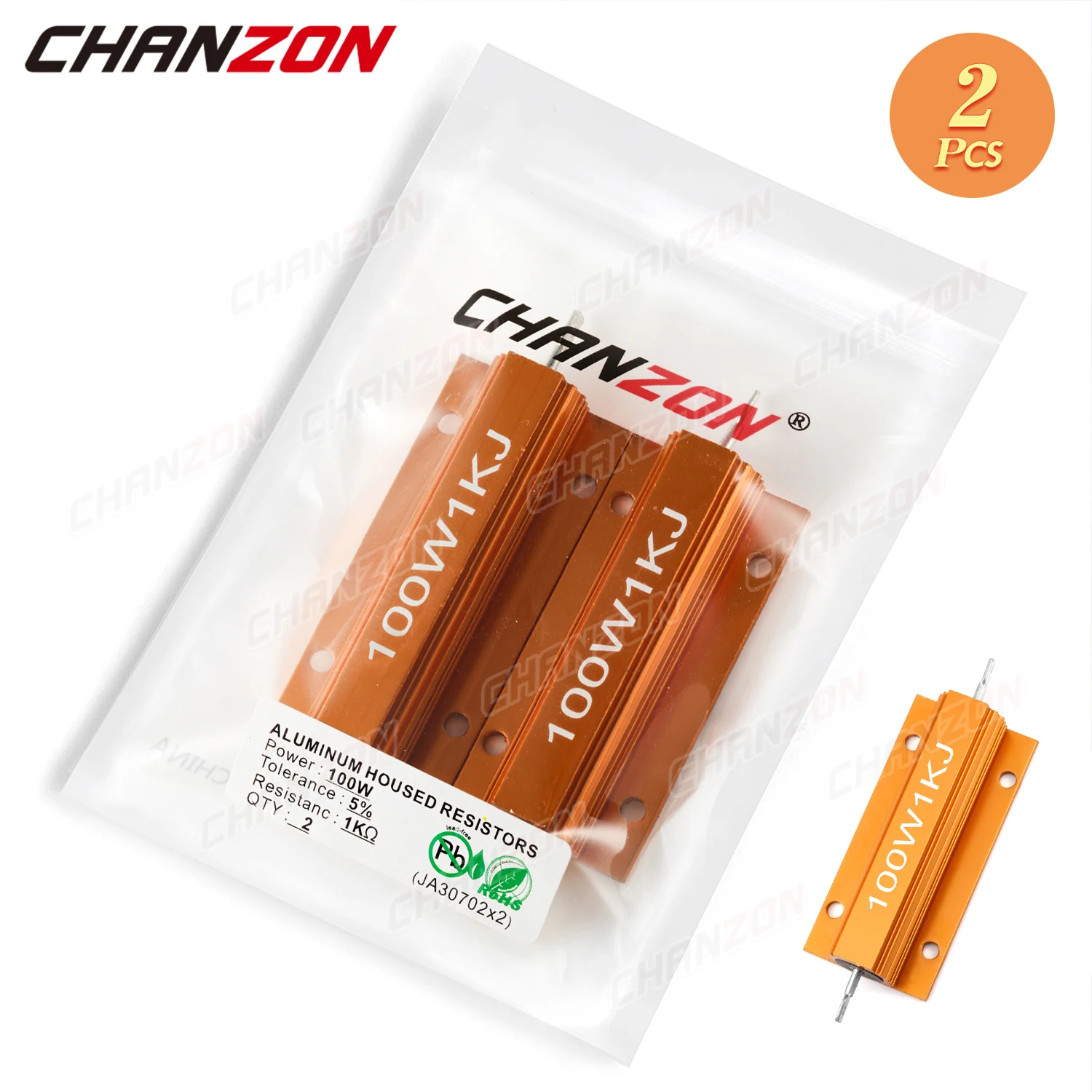 2개 RX24 25W 50W 100W 0.01 - 10K 고출력 권선 저항기 알루미늄 케이스 0.5 1 4 6 8 10 20 25 100 150 200 300 500 1K 옴