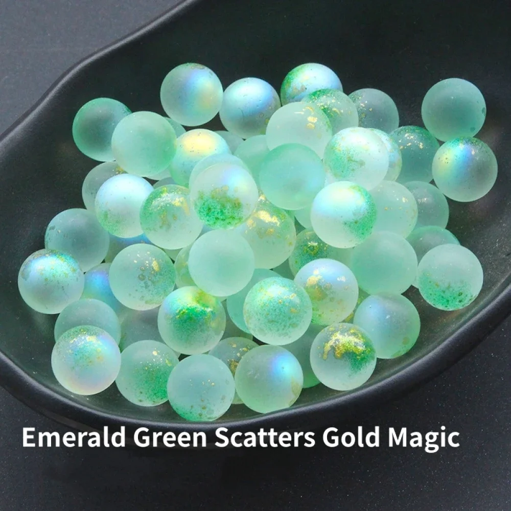 20pcs Round Ball 12mm Moon Light No Hole Sphere Lampwork Crystal Glass Loose Beads for Jewelry Making DIY Crafts Findings