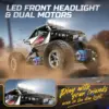 DEERC DE45 RC Car: 1:14 4WD Monster Truck, Metal Shell, 2 Batteries, 90 Min Play, 2.4GHz, LED, Rock Crawler 2