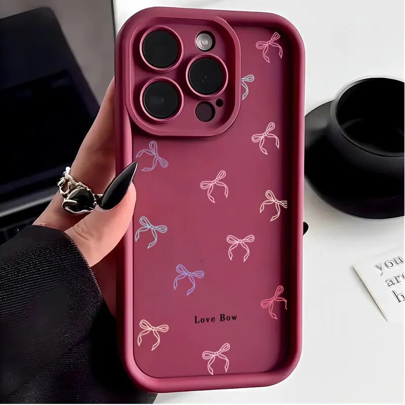 Chic Black Bow Soft Phone Case – Stylish Protective Cover