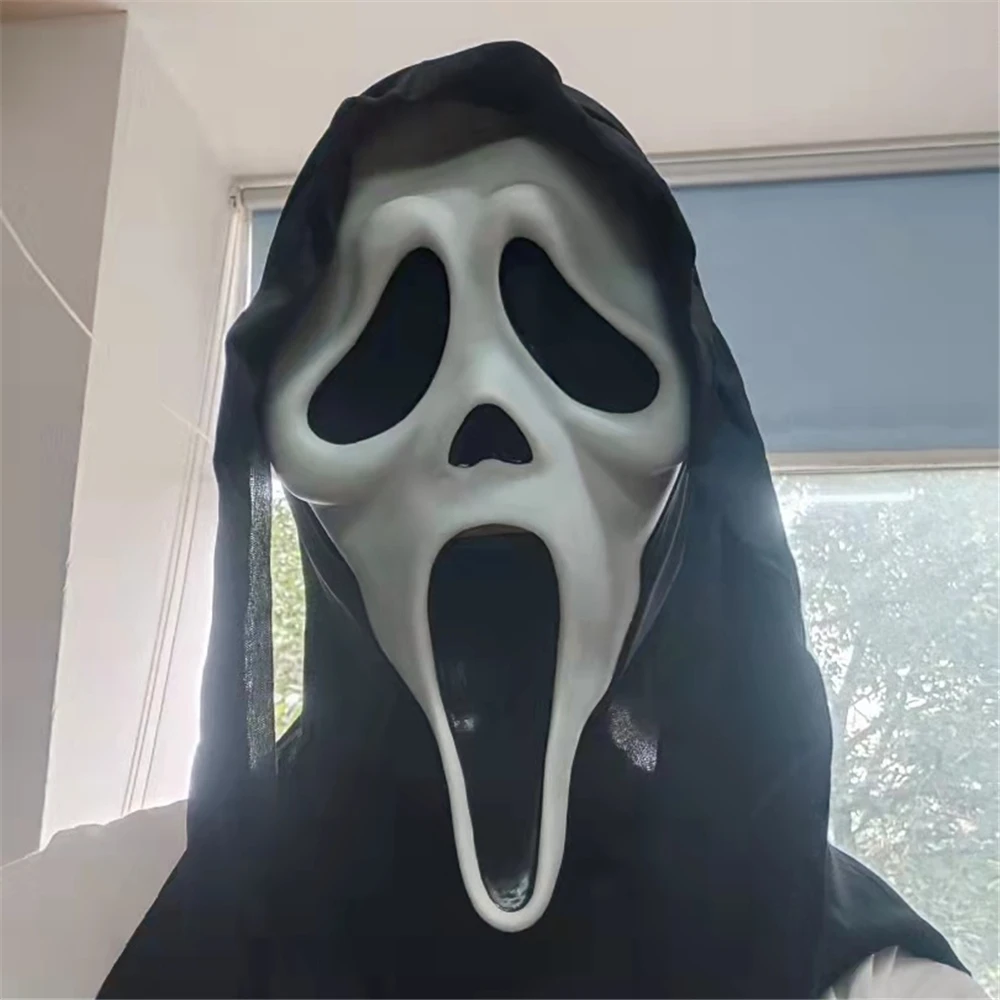 Halloween Mask Scary Ghost Face Latex Mask Horror Killer Full Head Masks Creepy Movie Cosplay Costume Prop - Masks & Eyewear - AliExpress