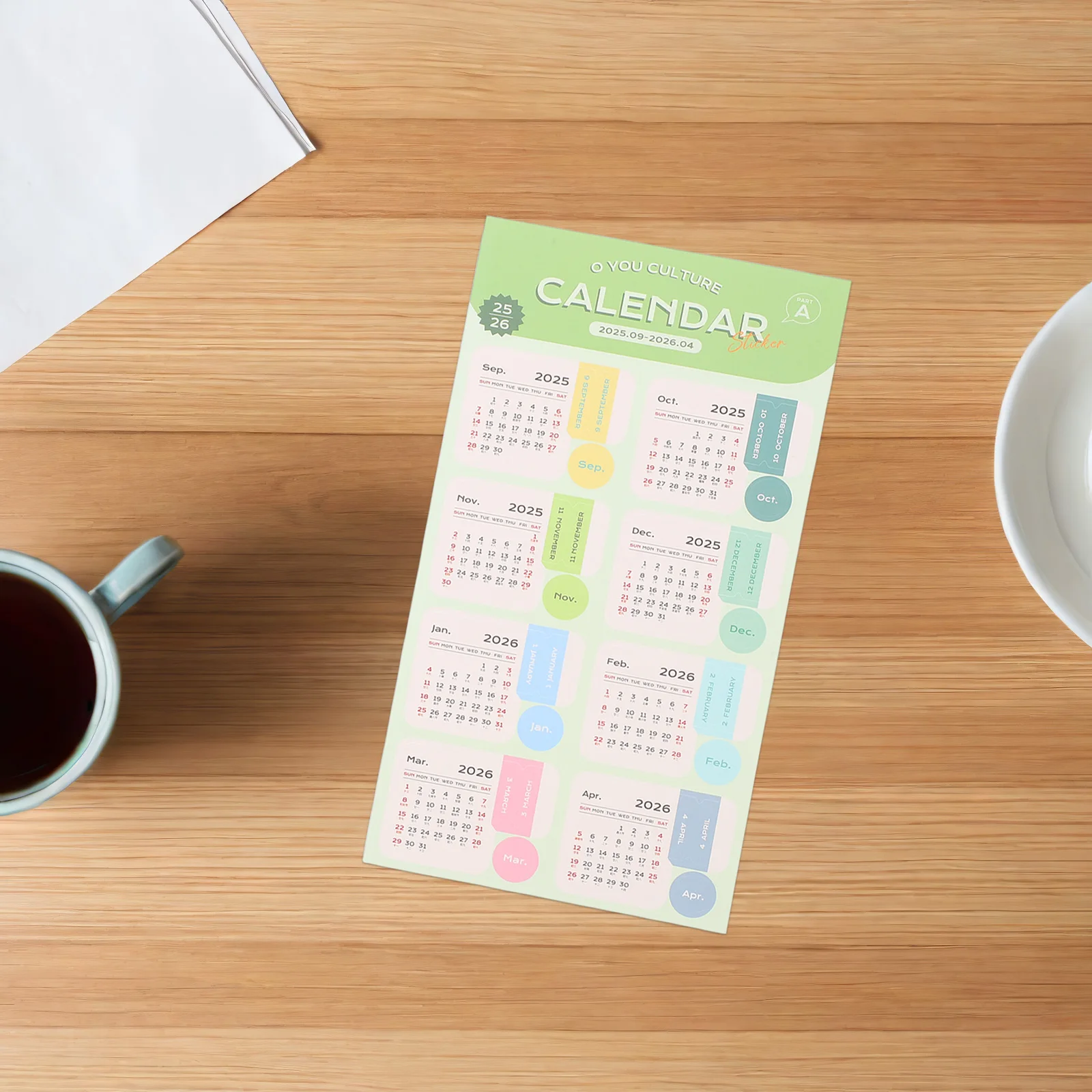 2 Sheet 2026 Schedule Calendar Stickers Monthly Planner Adhesive Index Divider Tabs Month Page Weekly Labels For Daily Notebook