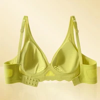 Seamless Women's Bra Small Chest Big Hollow Design Underwear Support Non-removable Semi-fixed Cup One Piece Striped Thin Bra 6