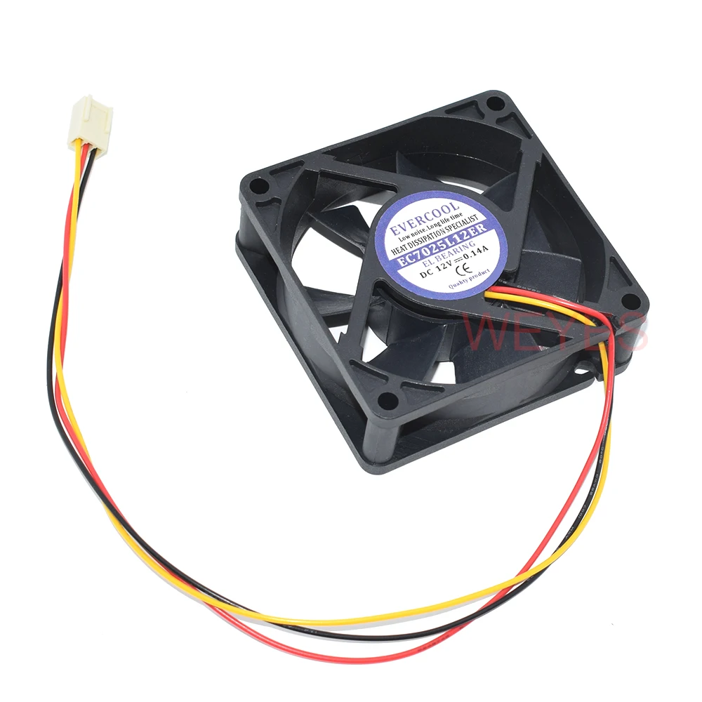 EVERCOOL 3   濭 ҿ 7025, 70mm DC12V 0.14A EC7025L12ER, ǰ