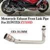 Slip On For ZONTES ZT350D ZT 350D Motorcycle Exhaust Modify 51MM Stainless Steel Front Link Pipe Escape Moto System Muffler Tube