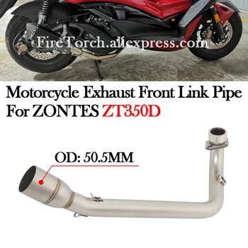 Slip On For ZONTES ZT350D ZT 350D Motorcycle Exhaust Modify 51MM Stainless Steel Front Link Pipe Escape Moto System Muffler Tube