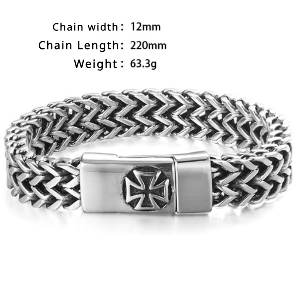 European and American Fashion Simple Personality Cross Men's Stainless Steel Bracelet
