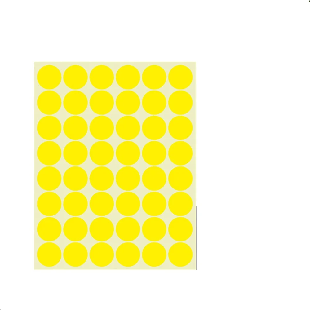 Yellow Round Adhesive Color-Coding Dot Stickers