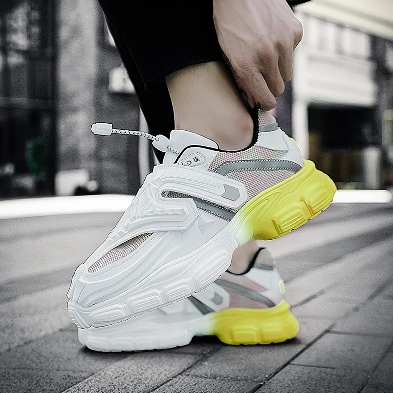 

Мужские кроссовки больших размеров, спортивная обувь, трендовая повседневная обувь на шнуровке, дышащая повседневная спортивная обувь, нескользящая обувь, мужские кроссовки для бега