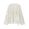 2024 Autumn New Women's Clothing European And American Style Fashion Versatile Series Bead Decoration Kimono Style Outcoat 1