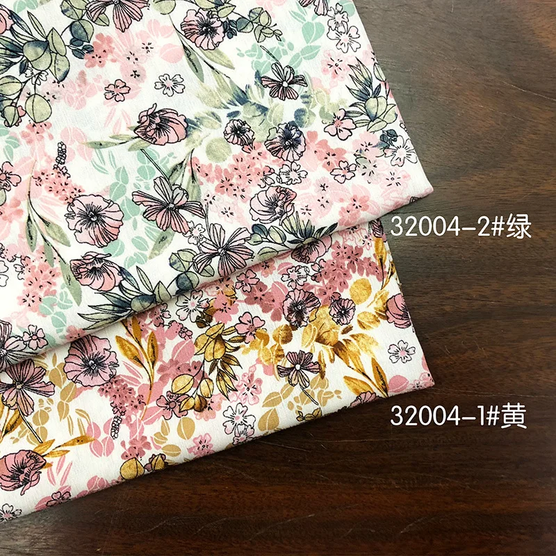 

Spring/summer women's clothing fabric, small floral rayon crepe fabric with active printing clothing dresses, printed fabric