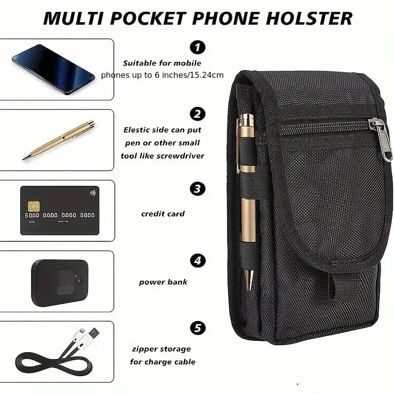Mobile Phone Bag, Casual Waist Bag, Pen Insertion Bag, 6.3 Inch Flip Top, Mobile Phone Waist Hanging Bag, Waist Bag, Mobile Phon Best Sellers In Luggage, Bags