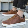 Luxury Leather Men Casual Shoes Comfortable Soft Sole Sneakers Male Brown Flats Fashion Solid Color Vulcanized Shoe Plus Size 48 5