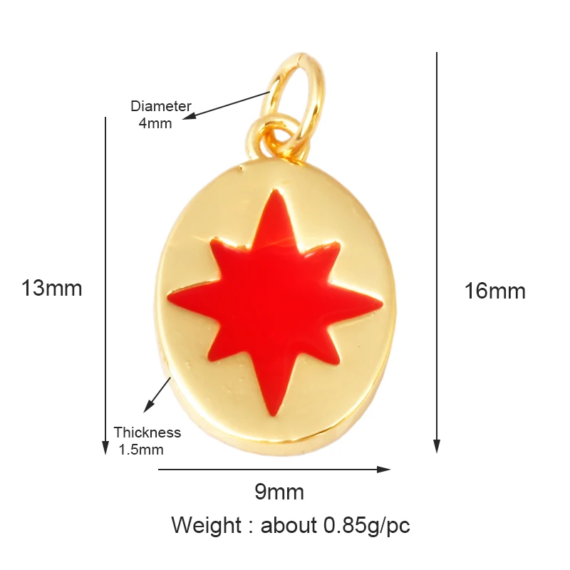 Gold Plated Colorful Happy Face & Heart Charm Attachment