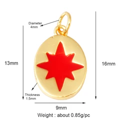Gold Plated Colorful Happy Face & Heart Charm Attachment (North Star)